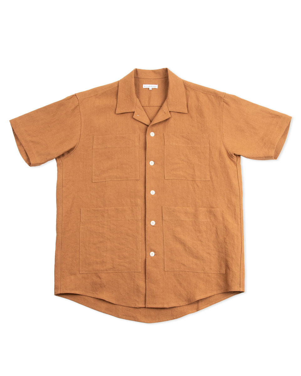 Blluemade Noguchi Shirt - Cognac Belgian Linen - Standard & Strange