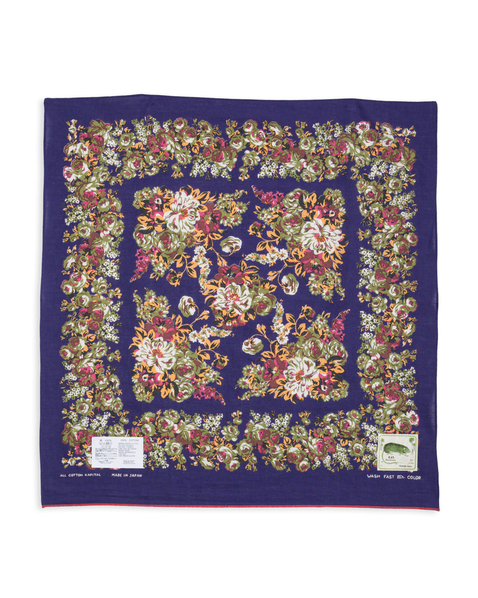 Kapital Fastcolor Selvedge Bandanna (NADESHIKO-Champetre) - Purple - Standard & Strange